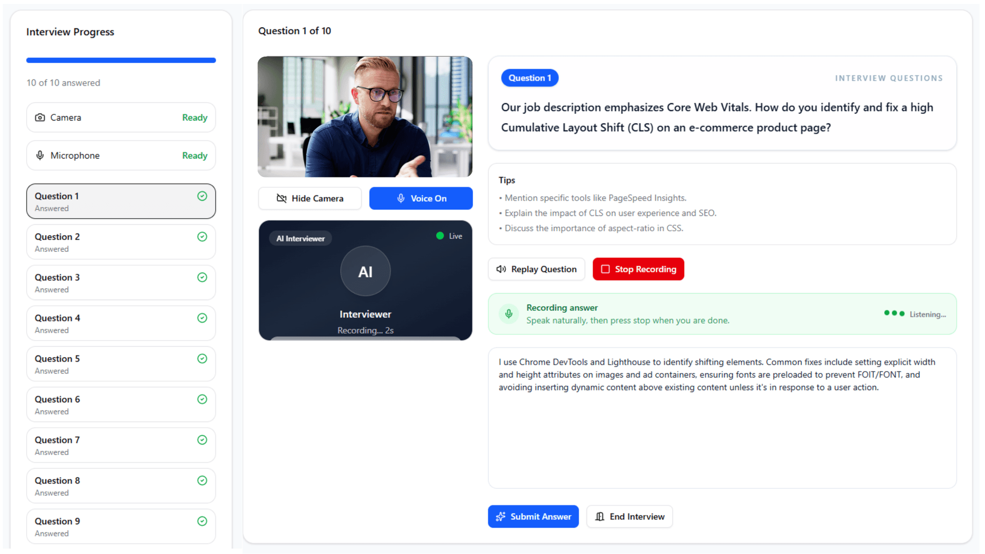 Job Shuriken mock interview practice preview